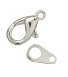 Small 14mm Lobster Clasp w/Tag - 18PK/Silver