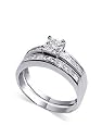 .925 Sterling Silver Rhodium Plated Band Cubic Zirconia Ring