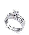.925 Sterling Silver Rhodium Plated Band Cubic Zirconia Ring