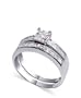 Nickel Free Sterling Silver Rhodium Plated 3mm Band 5mm Cubic Zirconia Engagement Ring Size 5, 6, 7, 8, 9, 10