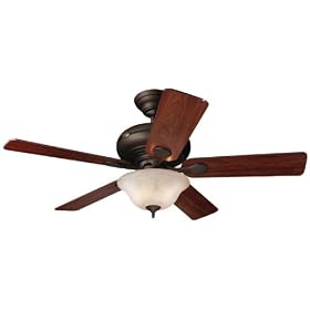 HUNTER HR 23480 52" Ceiling Fan New Bronze W/ Light & 5 Dk Cherry/Med Oak Blades