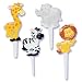 Zoo Animal Cupcake Food Picks - Set of 12