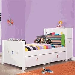 LittleMissMatched SKETCHoRAMA Twin Size Rails and Slats (Pure Gloss White) (77"W x 1.875"H x 6"D)