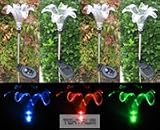 TEKTRUM SOLAR GARDEN COLOR CHANGING LILY LIGHTS (Set of 8)