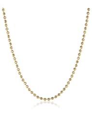 10K Gold 2mm Bead Chain Necklace, 16"