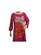 Kurti Tunic Top Dark Pink Embroidered Boho Fashion Dress Small Size