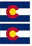 2 Colorado State Flag Stickers Decal Bumper Window Laptop Phone Auto Boat Wall