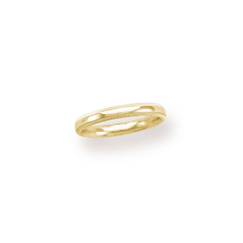 Childrens Toyshop  Jewelry : 14k Yellow Gold 3mm Comfort Fit Milgrain Women's Wedding Band