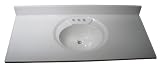 Crane 8494-02 Plumbing Astra-Lav 49-by-22-Inch Cultured Marble Lavatory Vanity Top with Recessed Sink, White