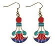 Cleopatra Lotus Earrings - Pewter - 1.25'' Height