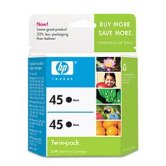 C6650FN HP45 Inkjet Cartridge, 2/Pk, Black.