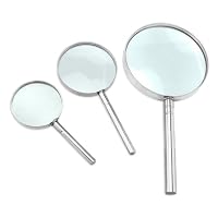 Classic High Power Magnifying Glass Set - 6X, 8X and 10X - Chrome Rim and Handle by MG