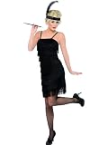 BLACK 1920s FLAPPER LADIES FANCY DRESS COSTUME UK DRESS SIZE 8/10