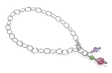 Sterling Silver Crystal Anklet With Lobster Clasp Made with Swarovski Elements