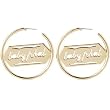 Gold Tone BABY PHAT Script Logo Medium Hoop Earrings