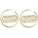 Gold Tone BABY PHAT Script Logo Medium Hoop Earrings