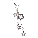 Hand Crafted Cellular Phone Charm - Star w/2 Stars
