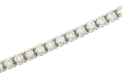 Ladies 4 prg Round U Design Diamond Bracelet 