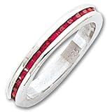 Sterling Silver 2.75mm Red Eternity Band