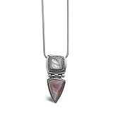 Sterling Silver and Mother of Pearl Hinged Pendant Necklace