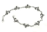 Love, Faith, and Loyalty Sterling Silver Irish Celtic Knotwork Claddagh Link 7.5 Bracelet