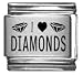 Clearly Charming I Heart Diamonds Laser Italian Charm