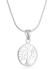 VINANI brand Germany 925 Sterling Silver Women Pendant small Tree of Life with Snake Chain Necklace ABL-S