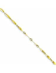 14K Gold Polished Fancy Link Bracelet 7.5 Inches