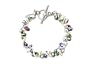 White, Grey and Peacock Freshwater Pearl with Amethyst and Peridot Sterling Spiral Bracelet