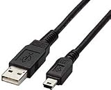ELECOM フェライトコア付USB2ケーブル USB(A)オス-USB(miniB)オス 5.0m ブラック USB-M55BK