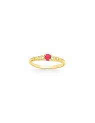 14k Yellow gold Madi K 3mm Ruby Birthstone Baby Ring
