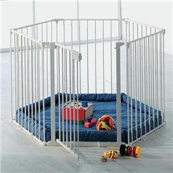 BabyDan Babyden White Playpen with Grey Playmat