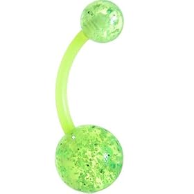 FLEXI Belly Ring - Lemon Glitter by 