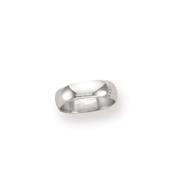 Men's 10k White Gold 6mm Traditional Wedding Band Ring, Size 9