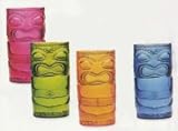 4 TIKI Hawaiian tikki TUMBLERS cup glasses LUAU acrylic