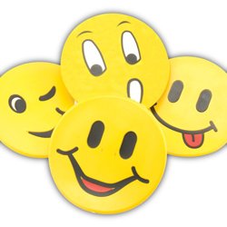 Childrens Toyshop  Sporting Goods : Poly Smiley Faces Spots Set of 4 (SET)