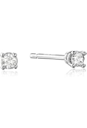 10k Gold Round Cut Diamond Studs (1/10 cttw, J-K Color, I3 Clarity)