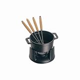 Staub .25 Quart Chocolate Fondue Set, Black