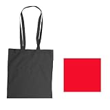 Wurfbeutel - Baumwolltasche, lange Henkel, Rot