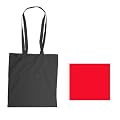 Wurfbeutel - Baumwolltasche, lange Henkel, Rot