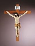 Beautiful Designed Sculpture Of Jesus On A Wooden Cross For Spiritual And Religious Wall Decor