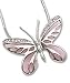 Lilac resin butterfly Sterling Silver Pendant