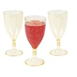 12 Gold Glitter Wine Glasses
