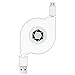 Celltronix 6 FT Lightning 8 Pin to USB Charging Retractable Cable Cord White (Apple MFI Certified) for iPhone 6 6 Plus 5 5C 5S iPad Air Air 2 4 Mini Mini 2 Mini 3 Nano 7th Gen iPod Touch 5 7 - White