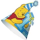 Winnie the Pooh 1st Birthday Boy Party Cone Hats 8 Pack