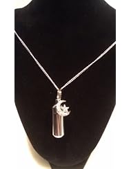 Single Detail Page Misc: Keepsake Cremation Urn 24" Necklace with Bejeweled Crescent Moon and Star - Includes Velvet Pouch & Fill Kit