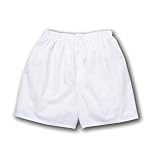 Classic White Unisex Cotton Boxers Boxer Shorts Havy Weight False Fly and longer out-seam 5 Adult Sizes