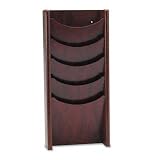 Buddy Products 611-16 5-Pocket literature display wall rack, mahogany