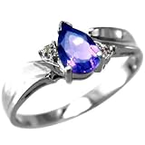10K White Gold Pear-Shape Tanzanite Ring