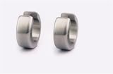 Large Stainless Steel Hinged Hoop Earrings with Brushed Finish